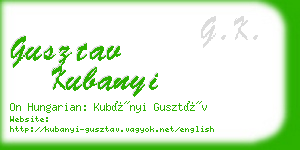 gusztav kubanyi business card